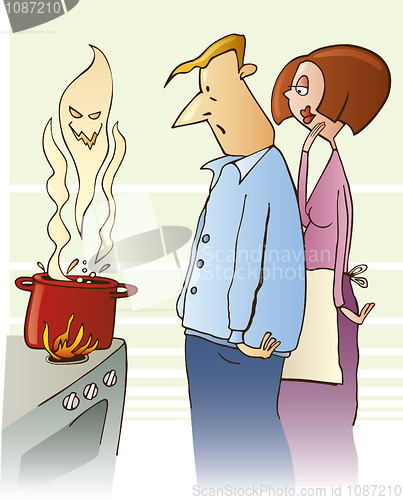 Image of Shocked family boiling toxic soup