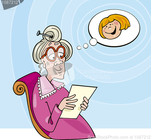 Image of Grandma reading letter from granddaughter