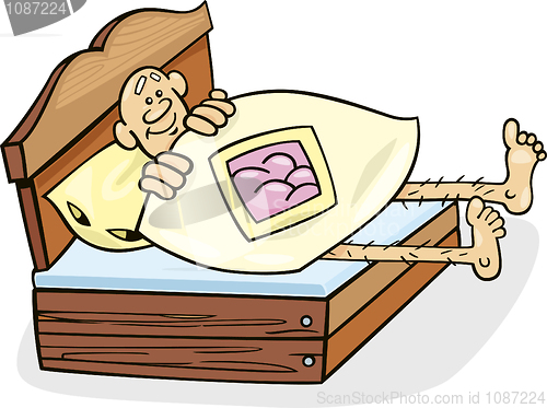 Image of Man in too short bed