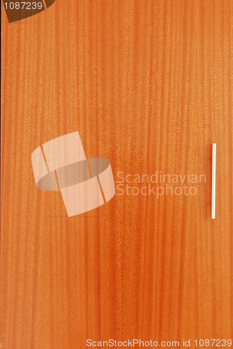 Image of Wardrobe wooden door with metal handle