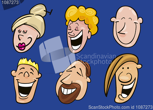 Image of set of laughing faces