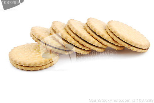 Image of Chocolate cookies on white