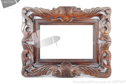 Image of Wooden photo-frame on white