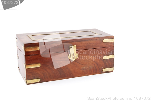 Image of Wooden chest on white