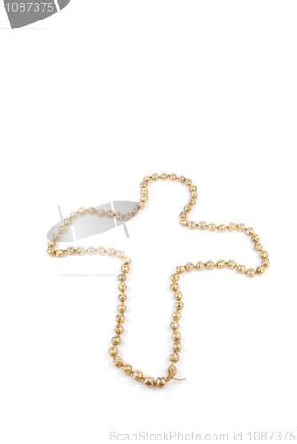Image of Pearl necklace crucifix on white