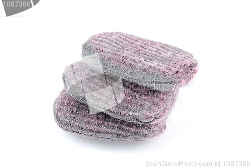 Image of Tower of steel wool soap pad (staircase)