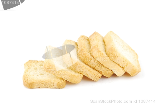 Image of tasty crackers on white