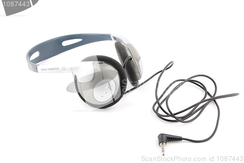 Image of Headphones with cord on white
