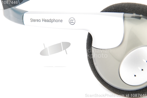 Image of Closeup of headphones on white