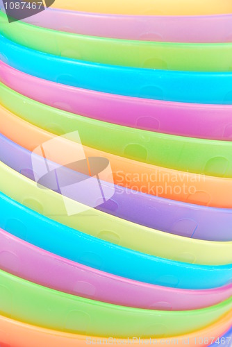 Image of Stacked colorful bowls background