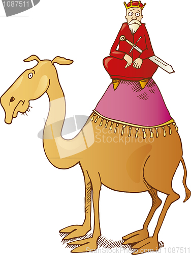 Image of One of three kings on camel