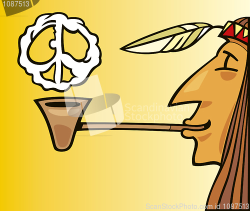 Image of Indian smoking pipe of peace