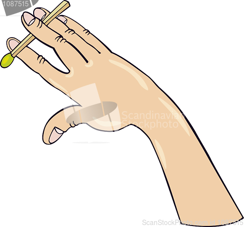 Image of Hand doing trick with match