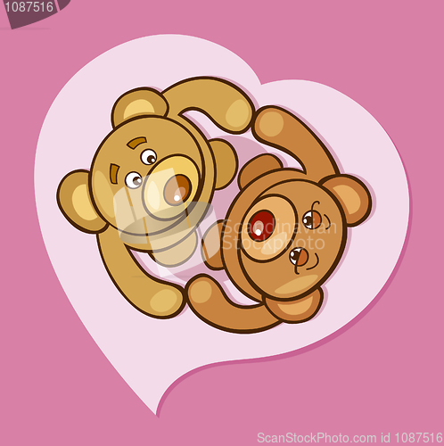 Image of Teddy bears in love