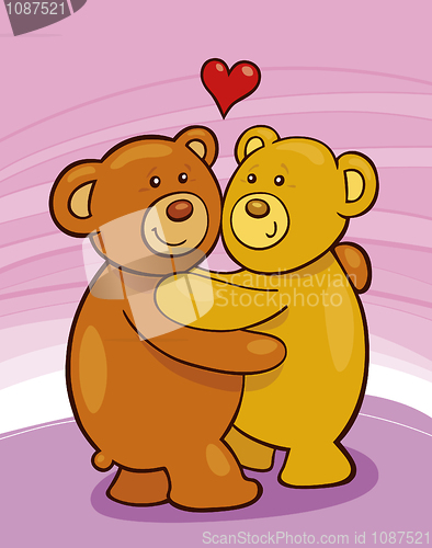 Image of Teddy bears in love