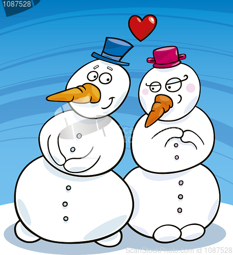 Image of snowman in love