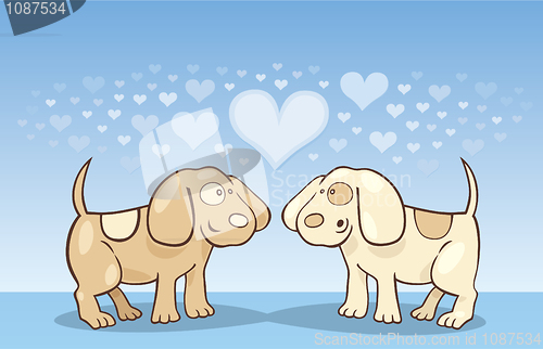 Image of Puppies in love