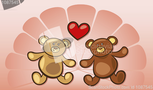 Image of Teddy bears in love