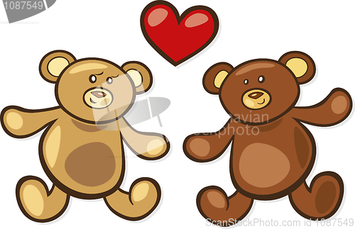 Image of Teddy bears in love