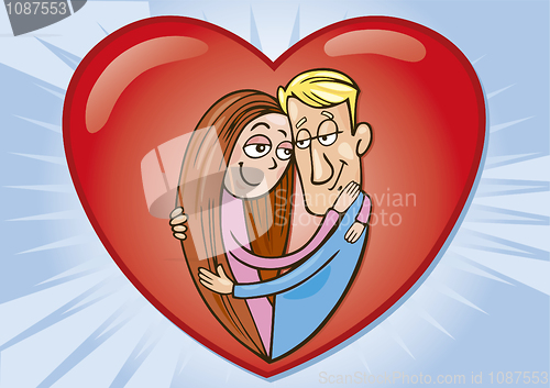 Image of Lovers couple in heart shape