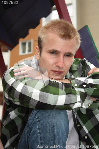 Image of Sad young blonde man