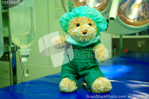 Image of Teddy bear in the operation room