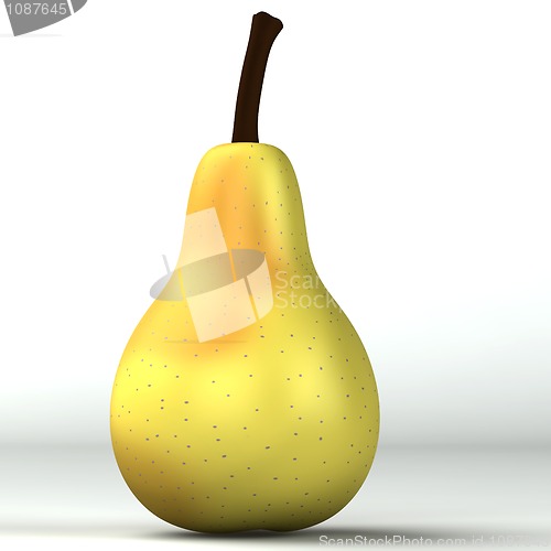 Image of 3d light yellow pear isolated