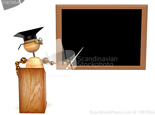 Image of 3d wood man teacher