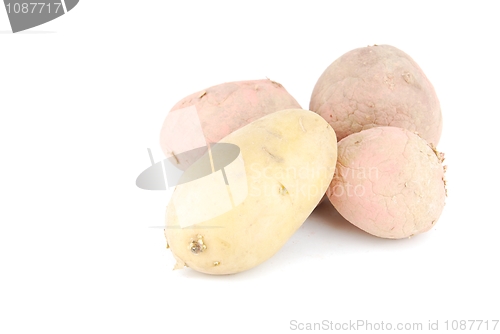 Image of Bunch of potatoes on white