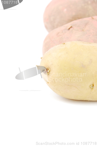 Image of Bunch of potatoes on white