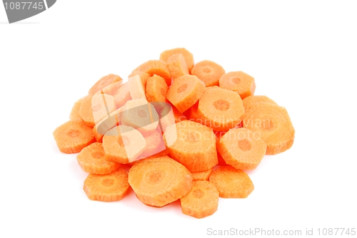 Image of Carrot slices on white