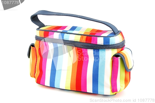 Image of Colorful toiletry bag on white