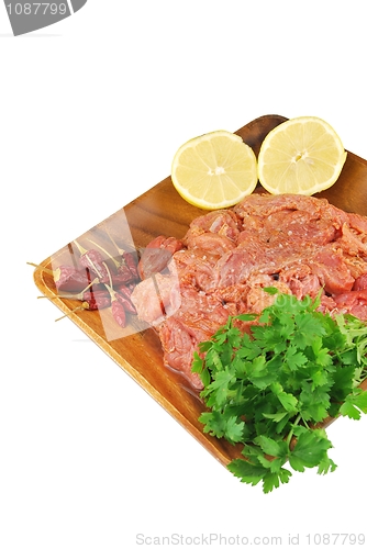 Image of Homemade pork meat meal and ingredients