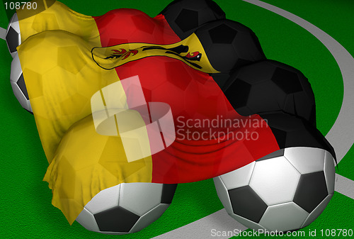 Image of Germany flag and soccer-balls