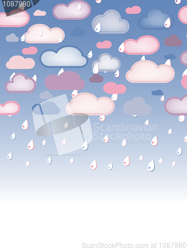Image of Rain and Clouds Retro Background Season Autumn