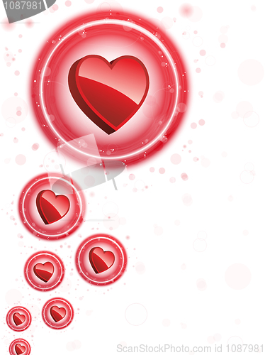 Image of Happy Valentine's Day Neon Heart Bubbles Background