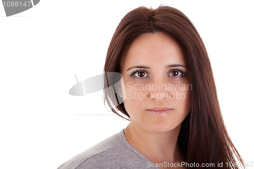 Image of beautiful and serious middle-age woman
