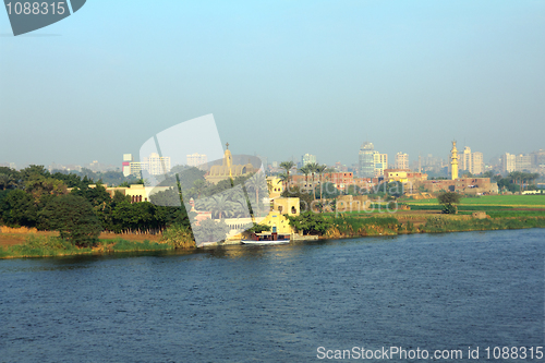 Image of Cairo from bridge across Nile river