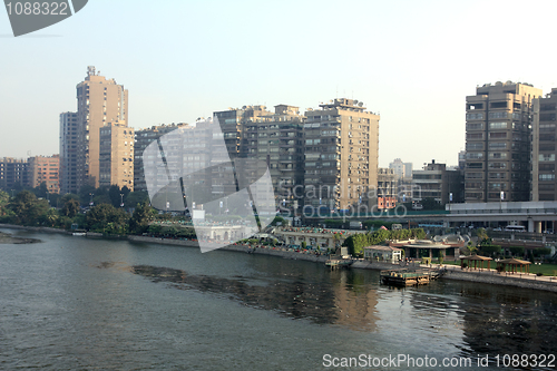 Image of Cairo from bridge across Nile river