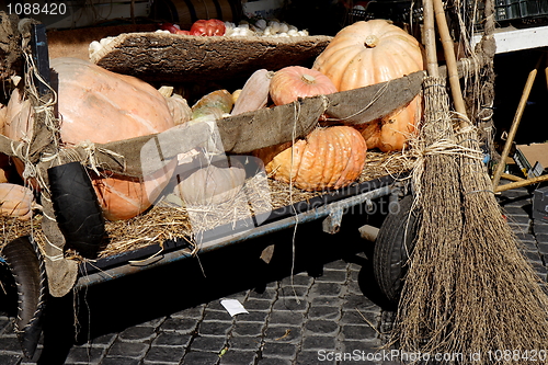 Image of Pumpkins in a cart