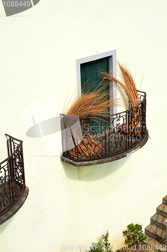 Image of Balcony at old house in Madeira with package of wicker