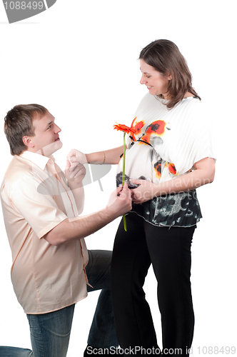 Image of Beautiful couple - pregnant woman