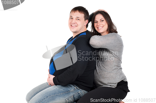 Image of Beautiful couple - pregnant woman