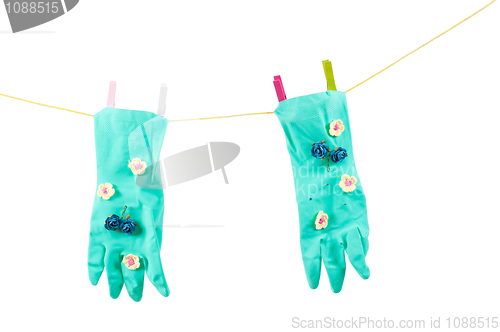 Image of Conceptual photo with gloves