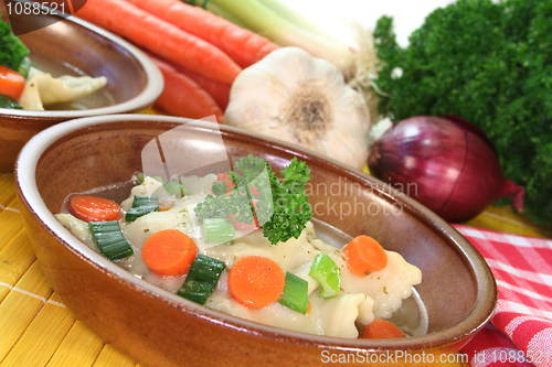 Image of Pasta squares soup