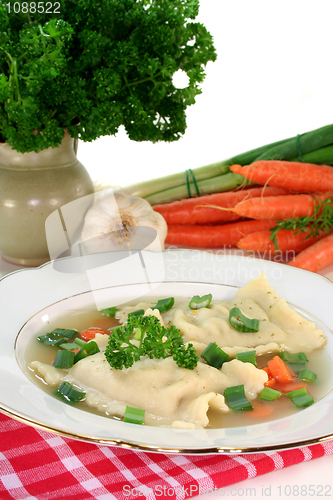 Image of Pasta squares soup