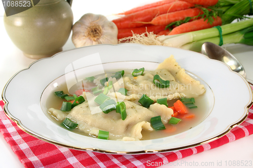 Image of Pasta squares soup