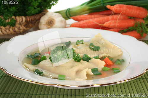 Image of Pasta squares soup