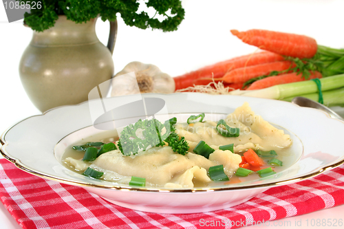 Image of Pasta squares soup