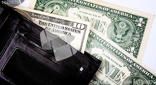 Image of Black leather wallet